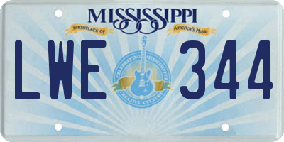 MS license plate LWE344
