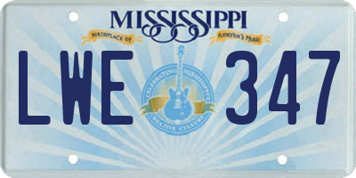 MS license plate LWE347
