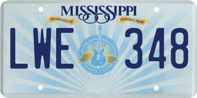 MS license plate LWE348