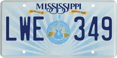 MS license plate LWE349
