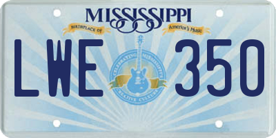 MS license plate LWE350