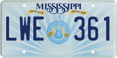 MS license plate LWE361