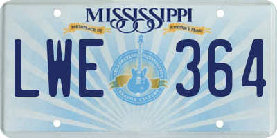 MS license plate LWE364