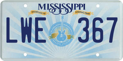 MS license plate LWE367