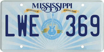 MS license plate LWE369