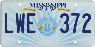MS license plate LWE372