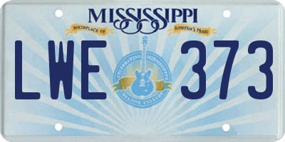 MS license plate LWE373