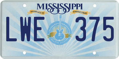 MS license plate LWE375