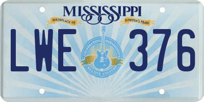 MS license plate LWE376