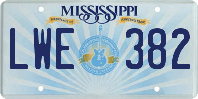 MS license plate LWE382