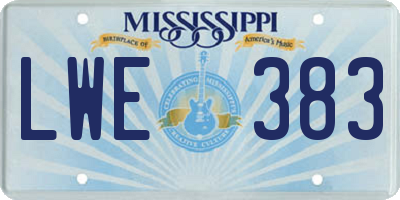 MS license plate LWE383