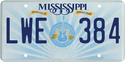 MS license plate LWE384