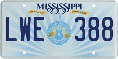 MS license plate LWE388