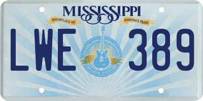 MS license plate LWE389
