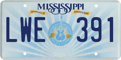 MS license plate LWE391