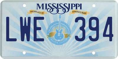MS license plate LWE394