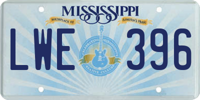 MS license plate LWE396