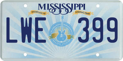 MS license plate LWE399
