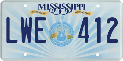 MS license plate LWE412