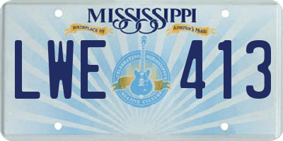 MS license plate LWE413