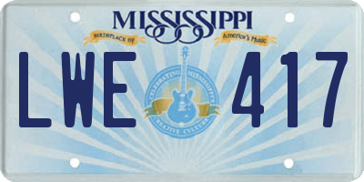 MS license plate LWE417