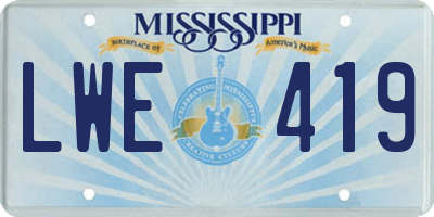 MS license plate LWE419