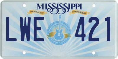 MS license plate LWE421