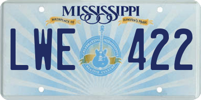 MS license plate LWE422