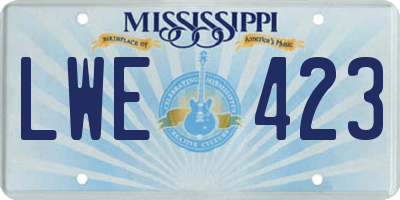 MS license plate LWE423
