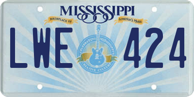 MS license plate LWE424