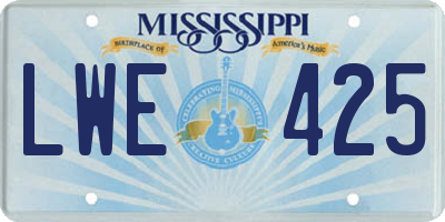 MS license plate LWE425