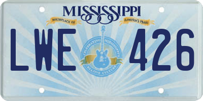 MS license plate LWE426