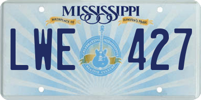MS license plate LWE427