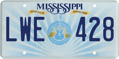 MS license plate LWE428