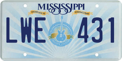MS license plate LWE431