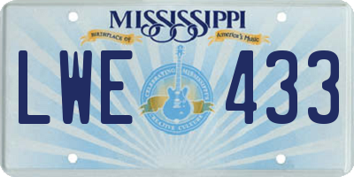 MS license plate LWE433