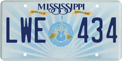 MS license plate LWE434