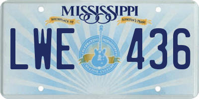 MS license plate LWE436