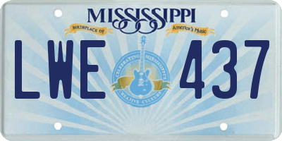 MS license plate LWE437