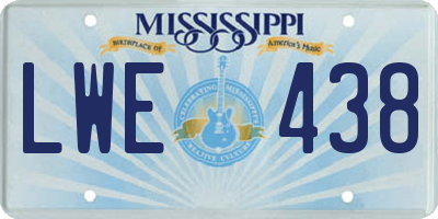 MS license plate LWE438