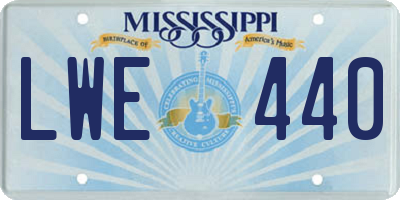 MS license plate LWE440