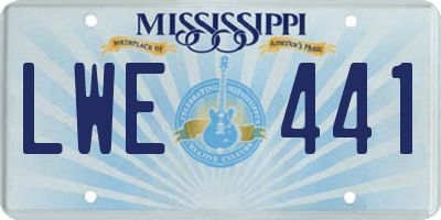 MS license plate LWE441