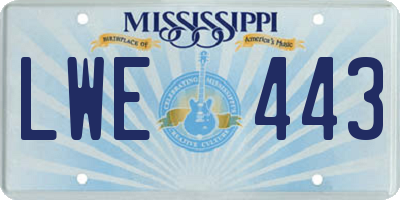 MS license plate LWE443