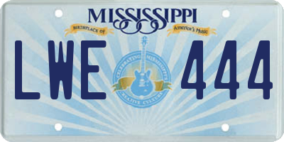 MS license plate LWE444
