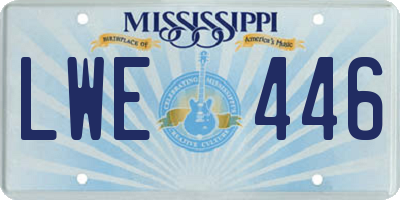 MS license plate LWE446