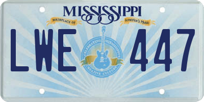MS license plate LWE447