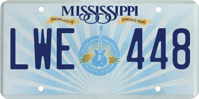 MS license plate LWE448
