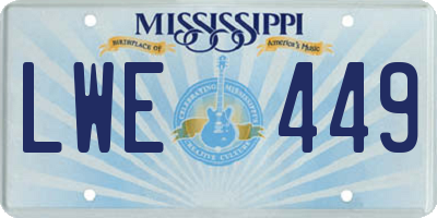 MS license plate LWE449