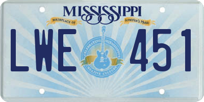 MS license plate LWE451