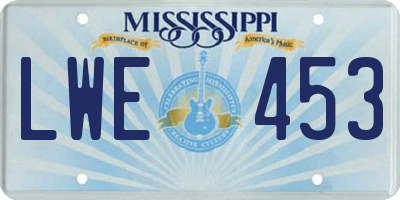 MS license plate LWE453